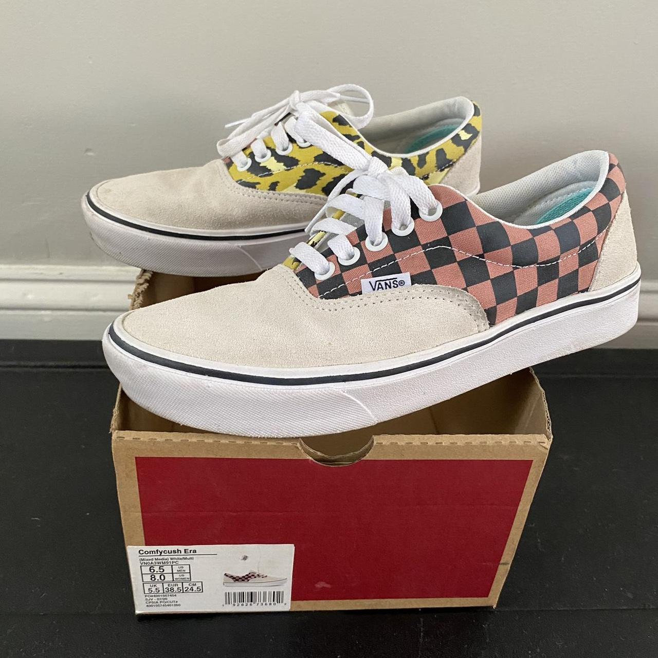 Shops mixed checkerboard vans womens