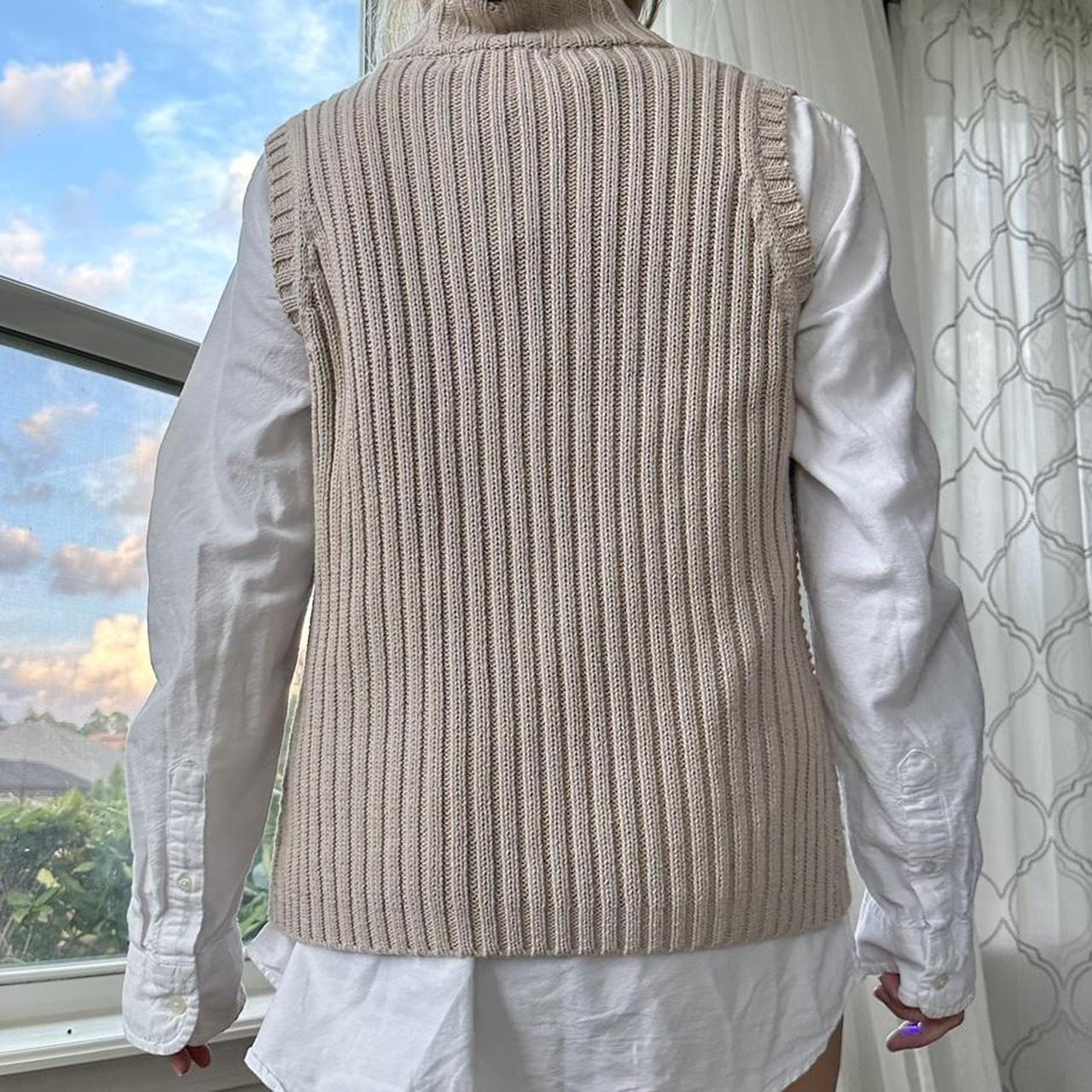 Sweater vest with mock neck with cable, waffle,... - Depop