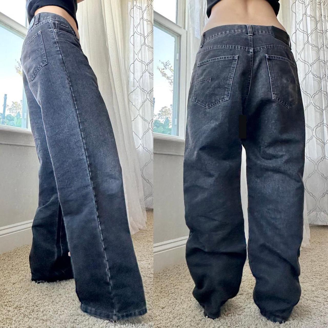 Vintage straight leg, wide leg baggy jeans in a... - Depop