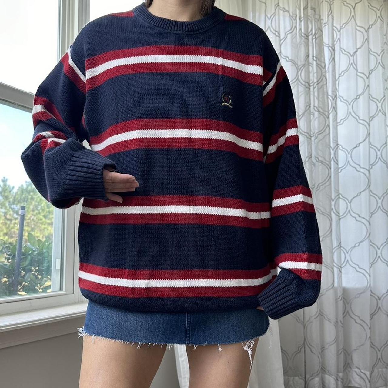 Knitted Jumper Tommy Hilfiger Red White Blue Sweater Knitted