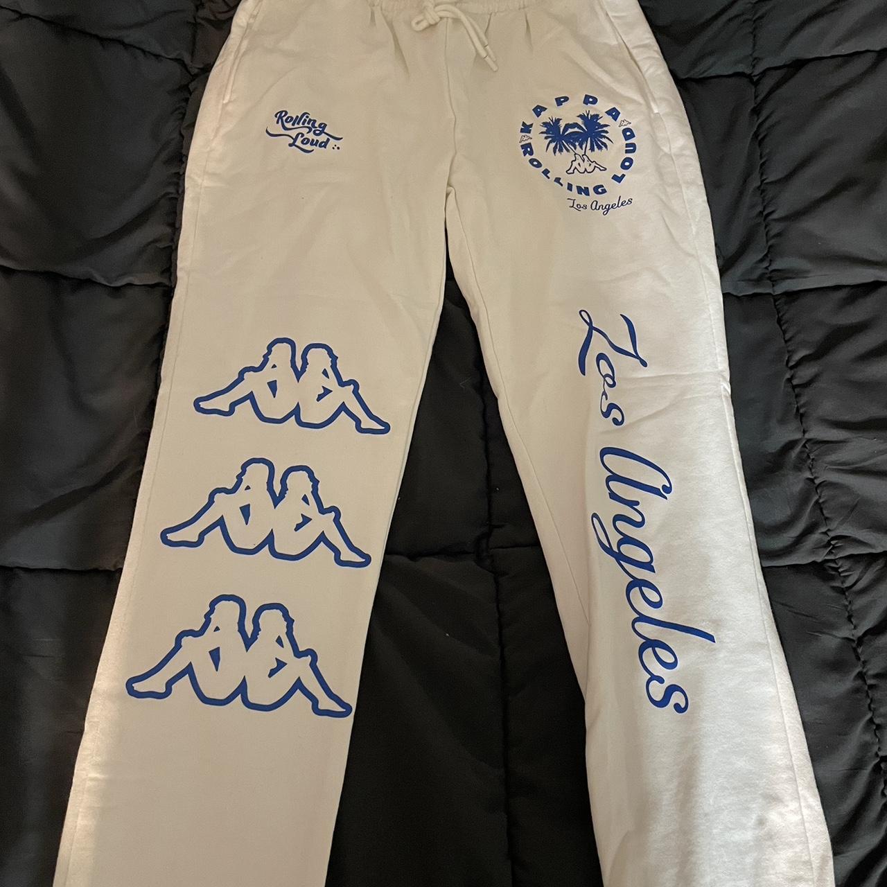 kappa los angeles rolling loud sweatpants, cuffed at… - Depop