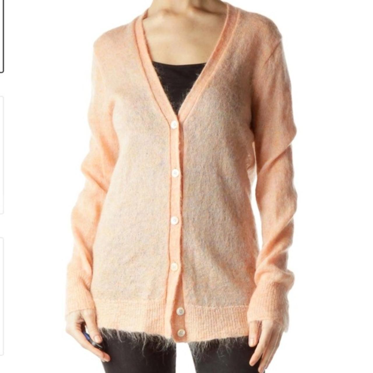 J. CREW Peach Mohair Boyfriend Cardigan Sweater. Depop