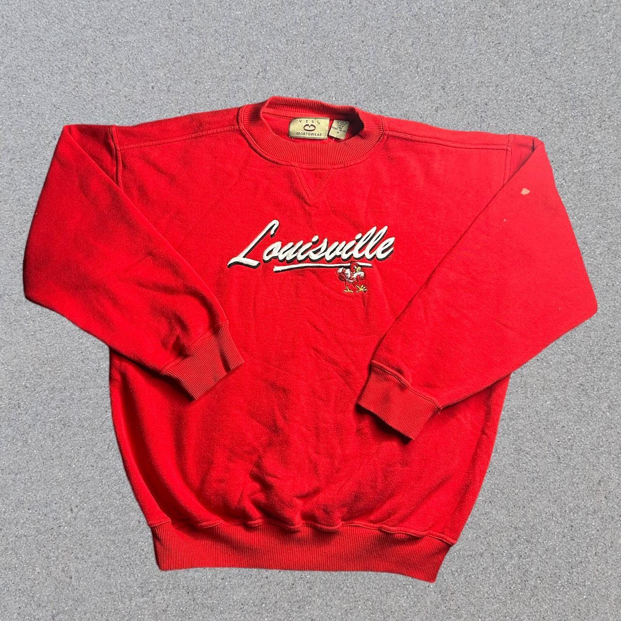 Vintage embroidered Louisville Cardinals hoodie with - Depop