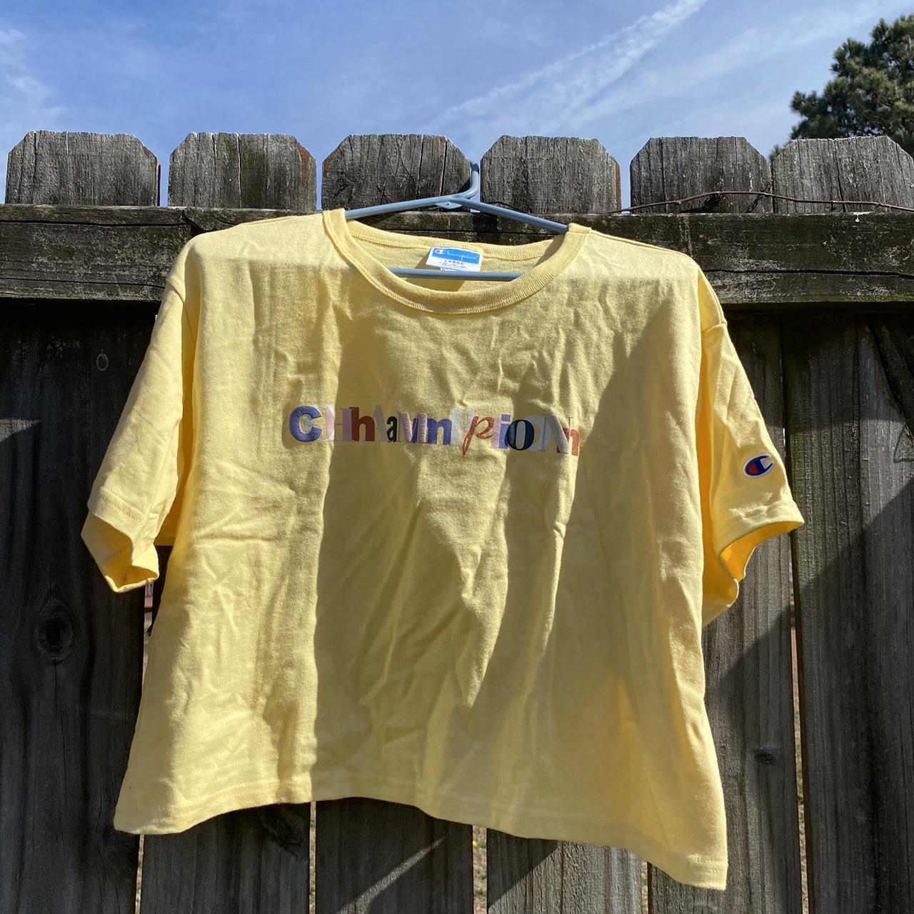 champion yellow shirt womens