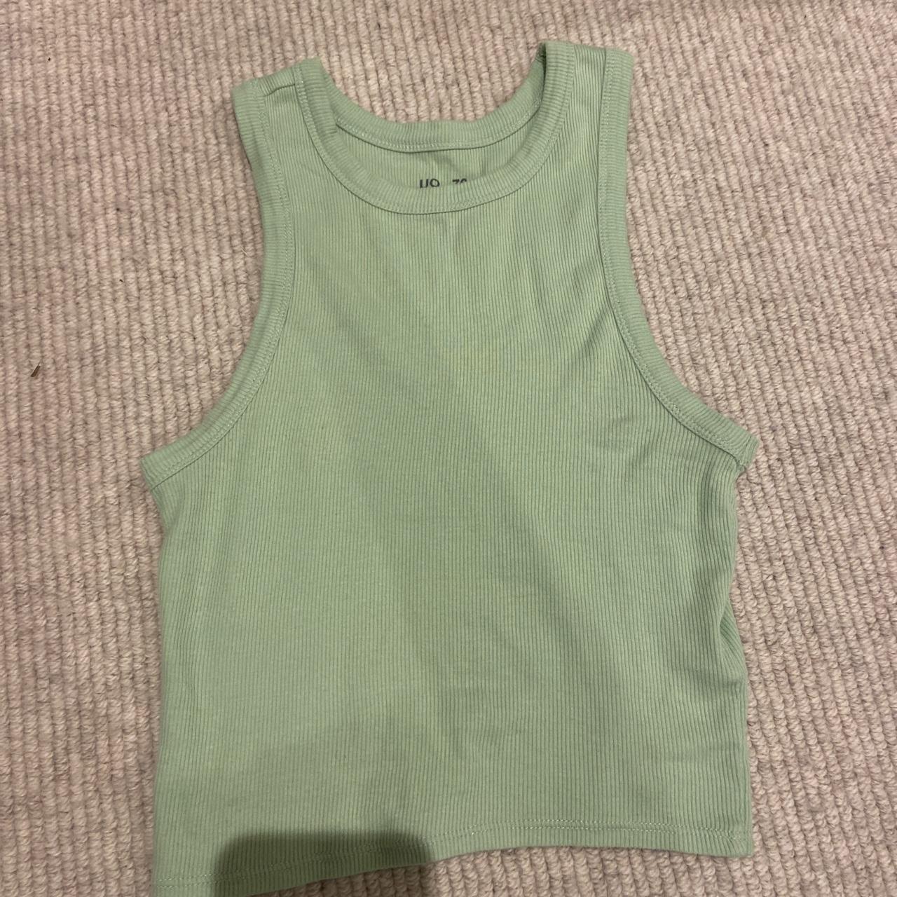 Urban outfitters green racer tank top Size XS Good... - Depop