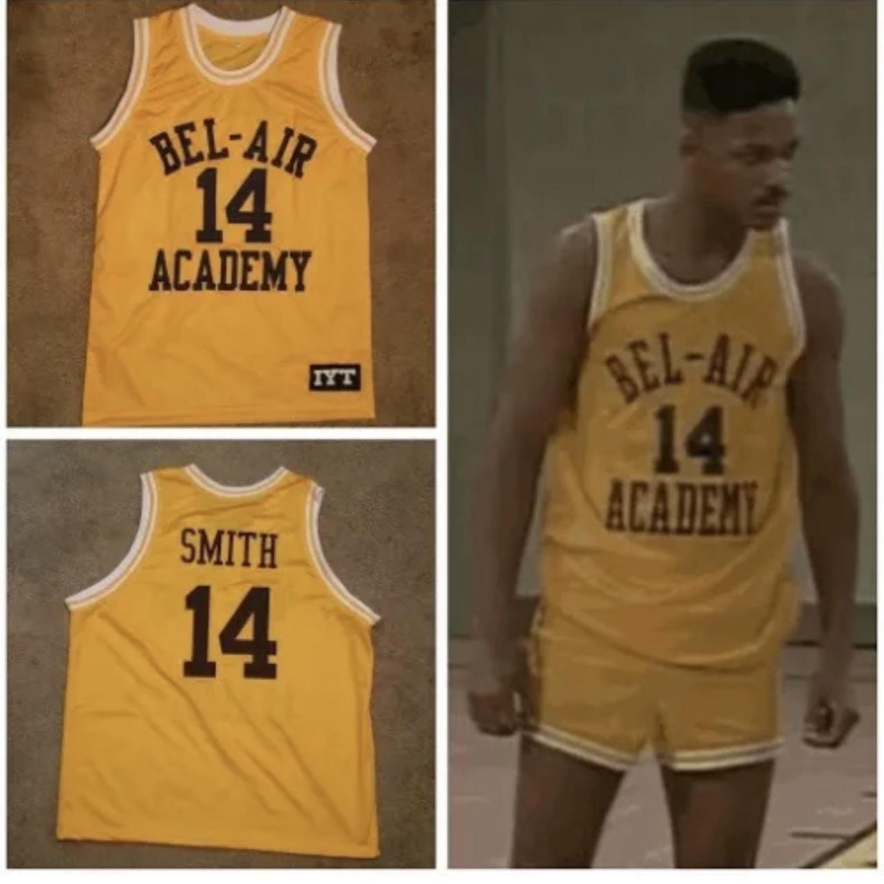 NEW HeadGear Bel-Air Academy Yellow #14 Will Smith Jersey