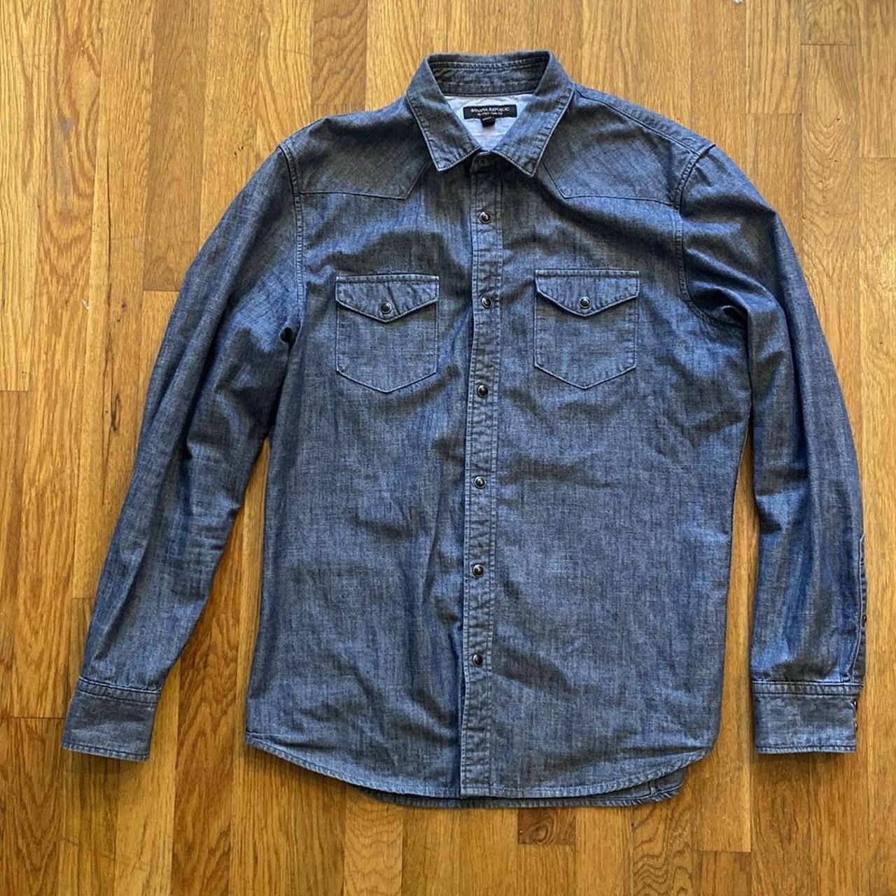 Banana Republic Men's Blue Shirt | Depop