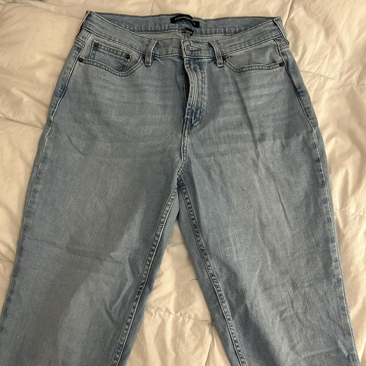 calvin klein straight leg jeans never worn, got the... - Depop