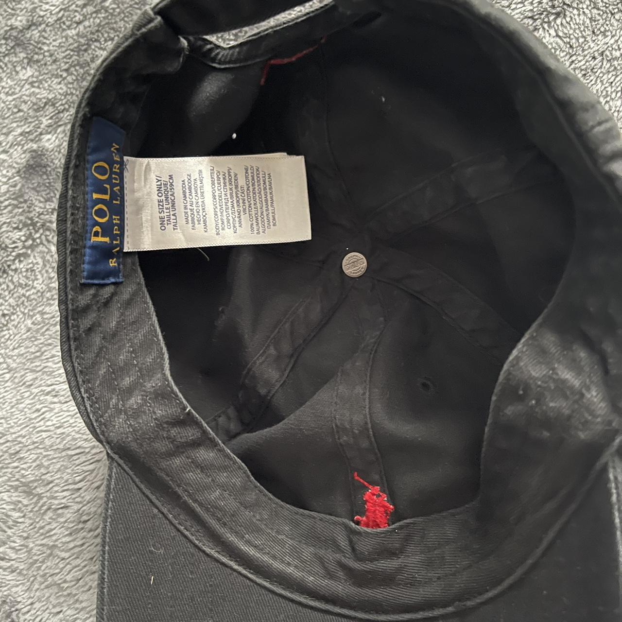 Polo Ralph Lauren Men's Black and Red Hat | Depop