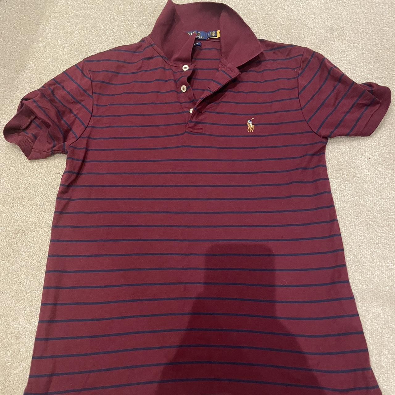 Polo Ralph Lauren Men's Burgundy and Navy Polo-shirts | Depop