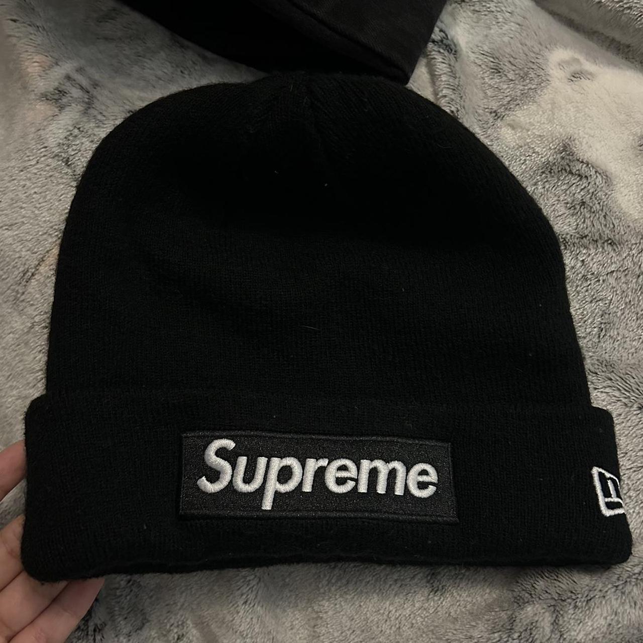 supreme new era box logo beanie (FW21) only worn a... - Depop