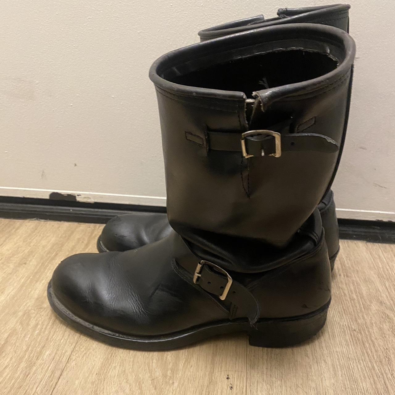 mens black biker boots