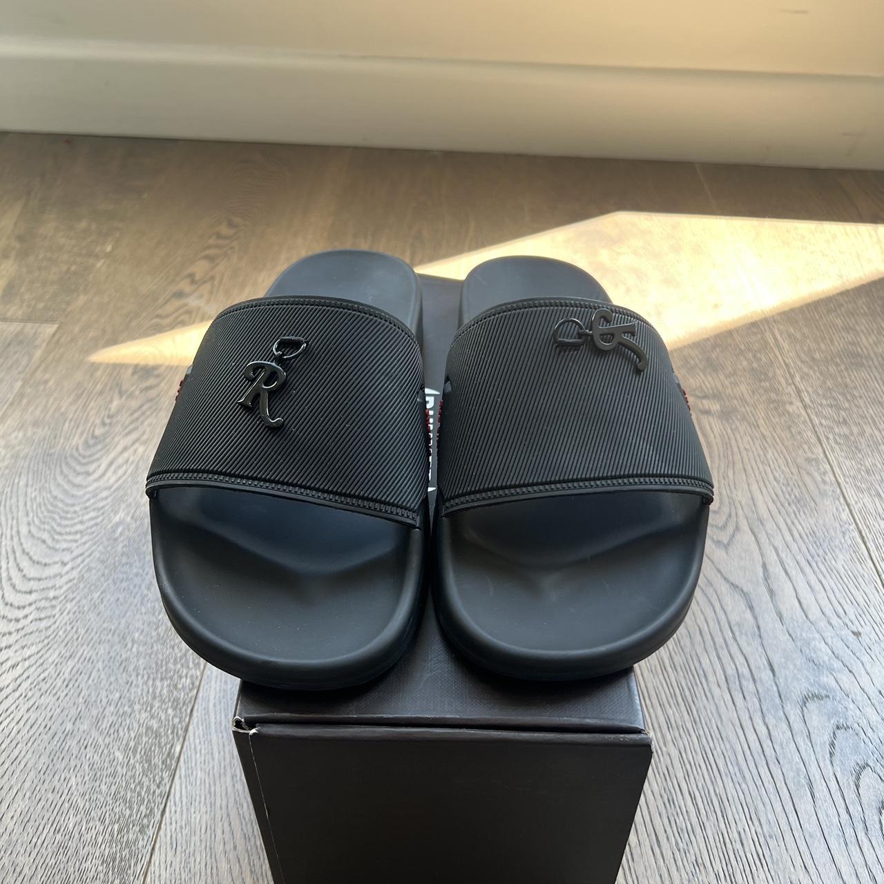 新品 Raf Simons Astra Slide Black Red EU40 Raf Simons 'Astra' Slides EU40 / UK6 Black / Red | Depop