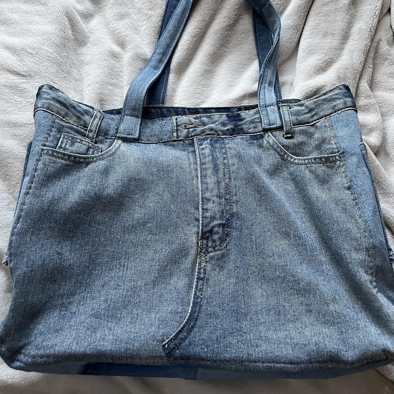 Misspap Quilted Denim Wash Oversized Bag | Boohoo UK