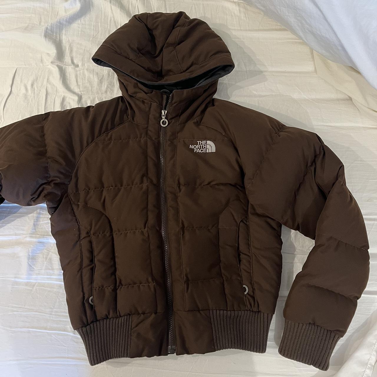 BROWN NORTH FACE PUFFER JACKET🤎 women’s size xs. in... - Depop