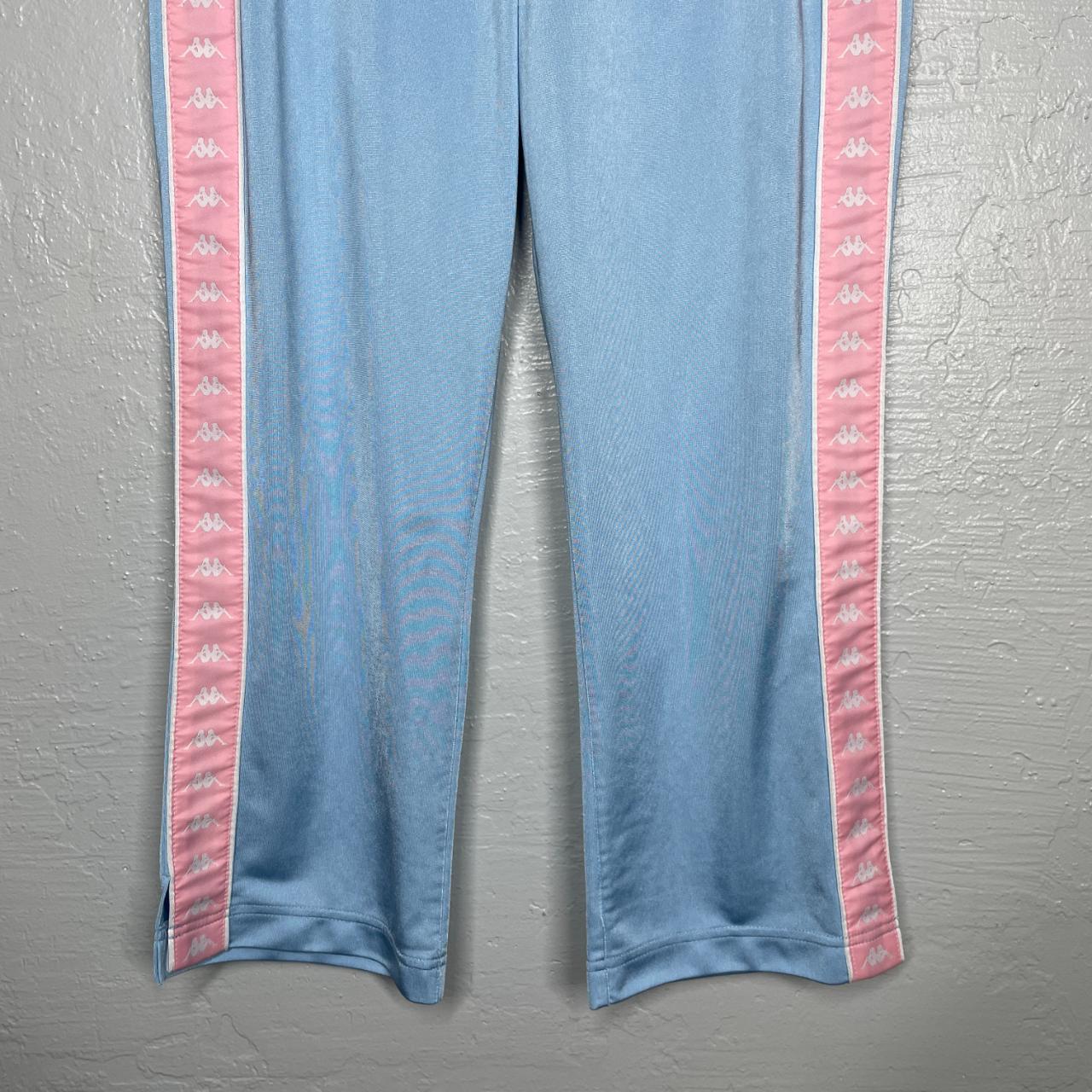 Kappa Size L Blue and Pink Track Pants Ankle - Depop