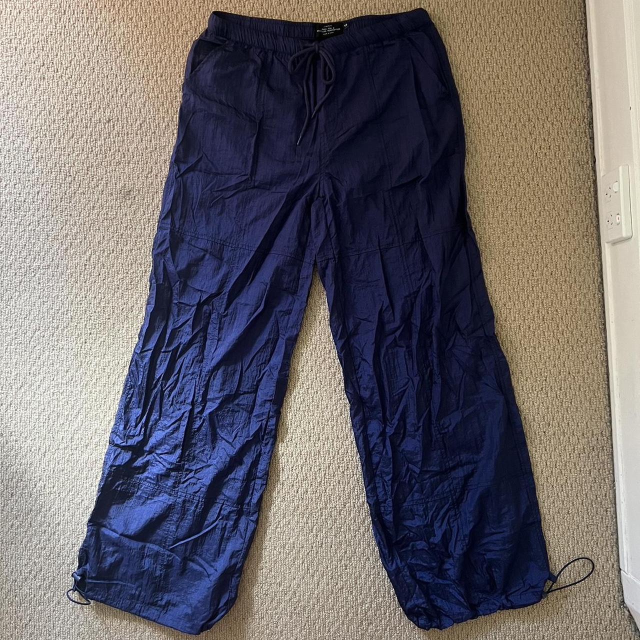 Factorie Navy Blue Parachute Pants Size 10 Depop