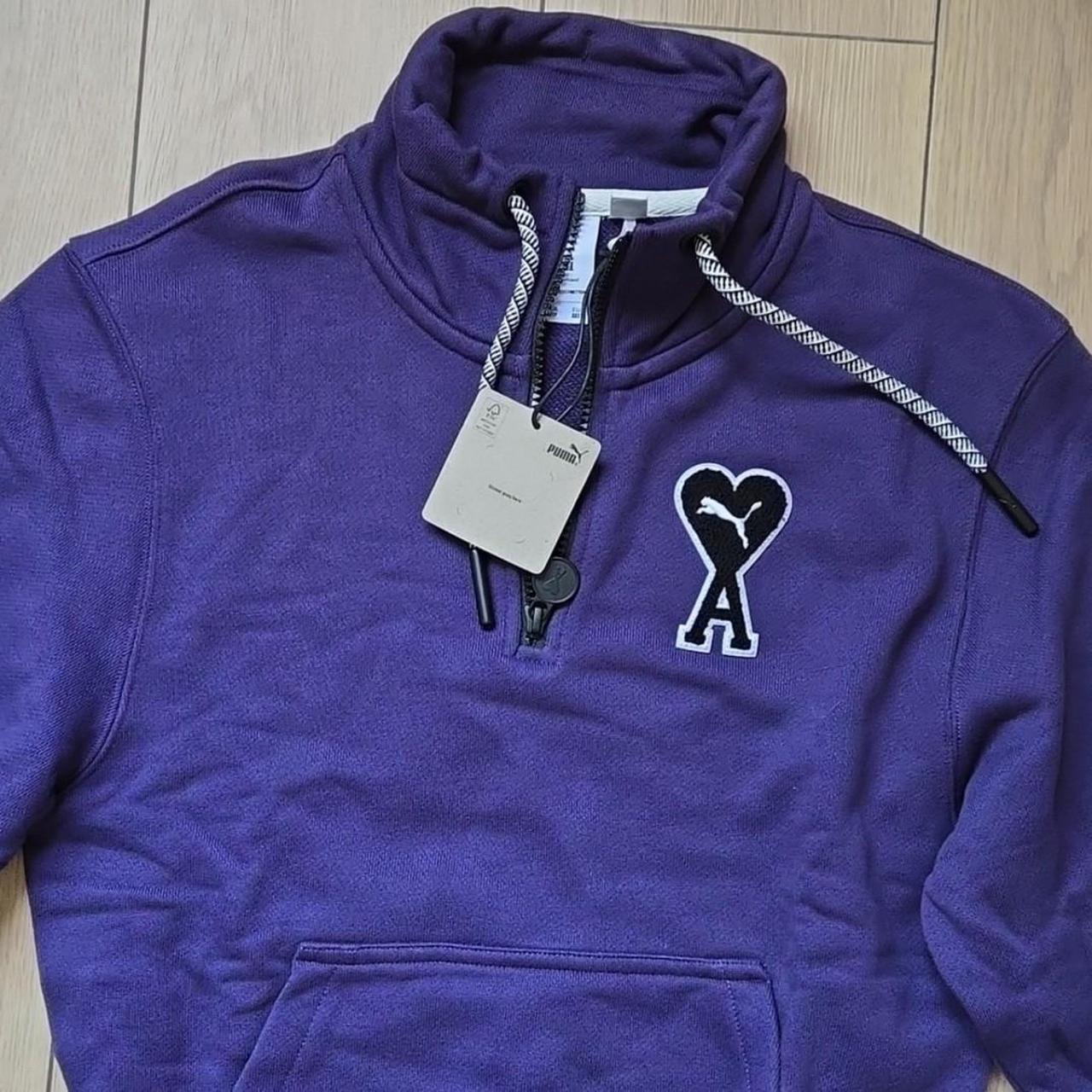 NWT Puma x AMI Half-Zip Sweatshirt (Deep Plum) | Depop