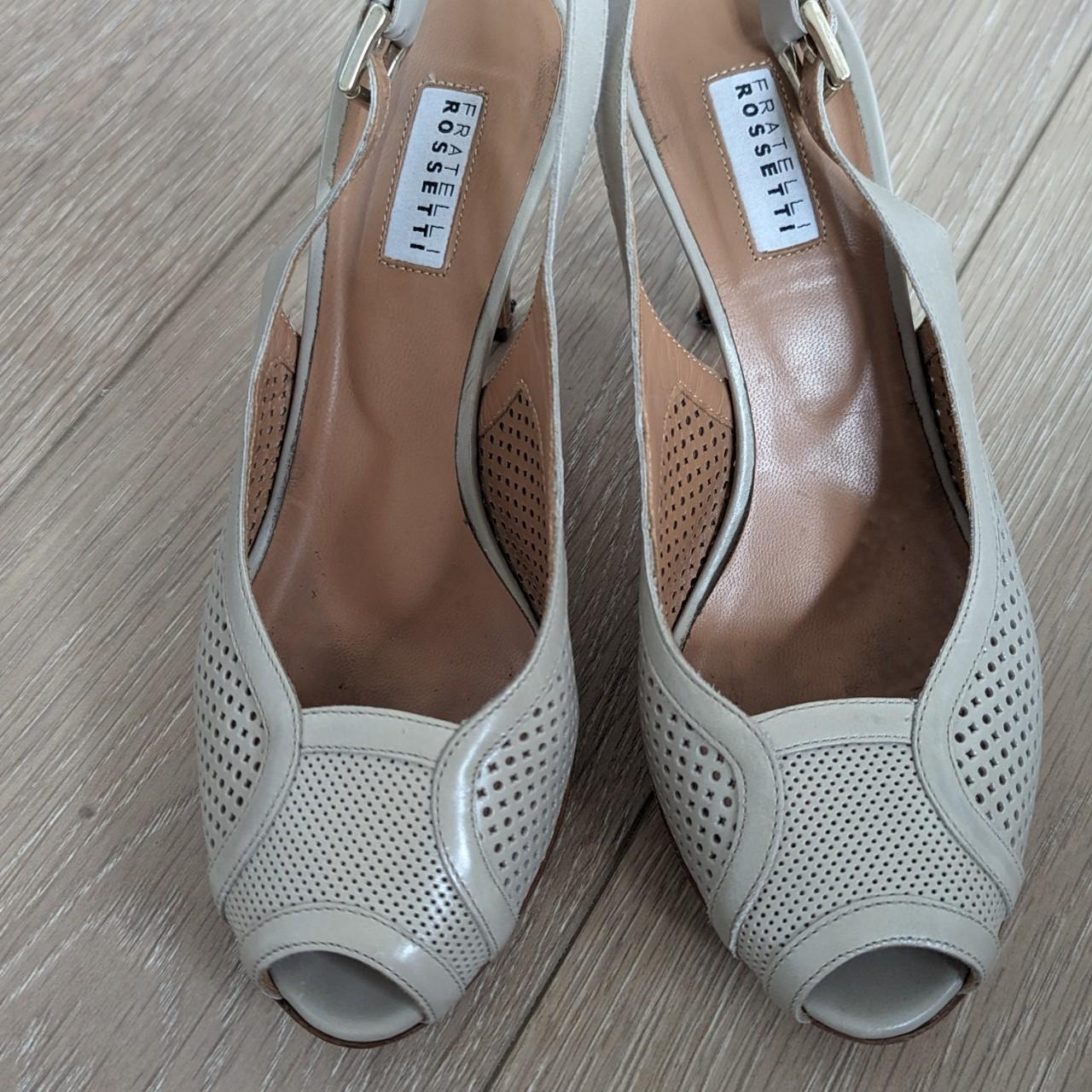 Vintage Italian heels by Fratelli Rossetti in dove... - Depop