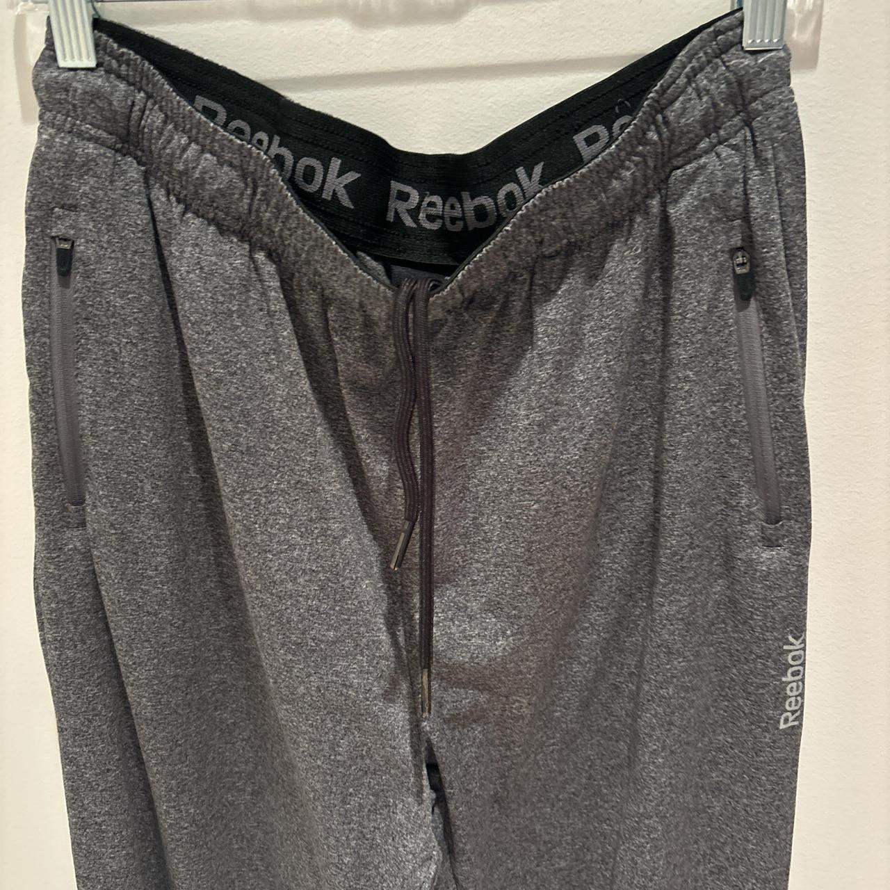 Reebok grey joggers with zipper pockets Brand Depop