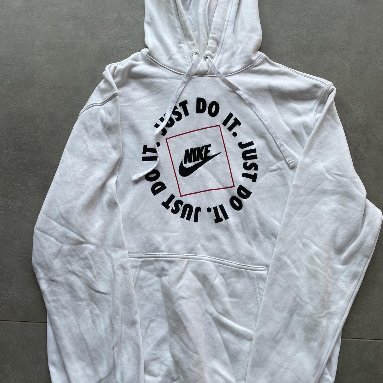 nike white hoodie just do it