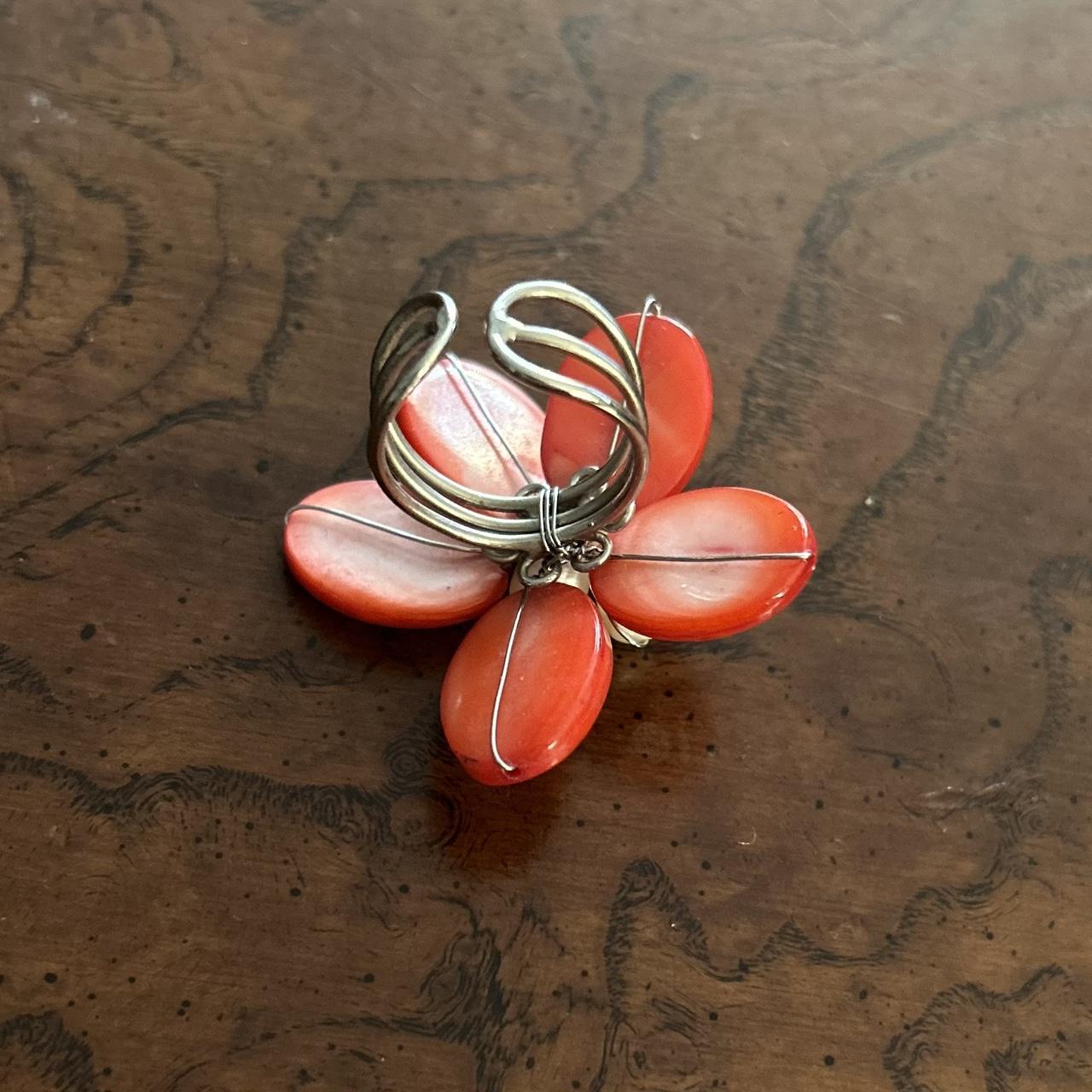 Women's Ring - Red/White – Large Statement Ring •… - image 3