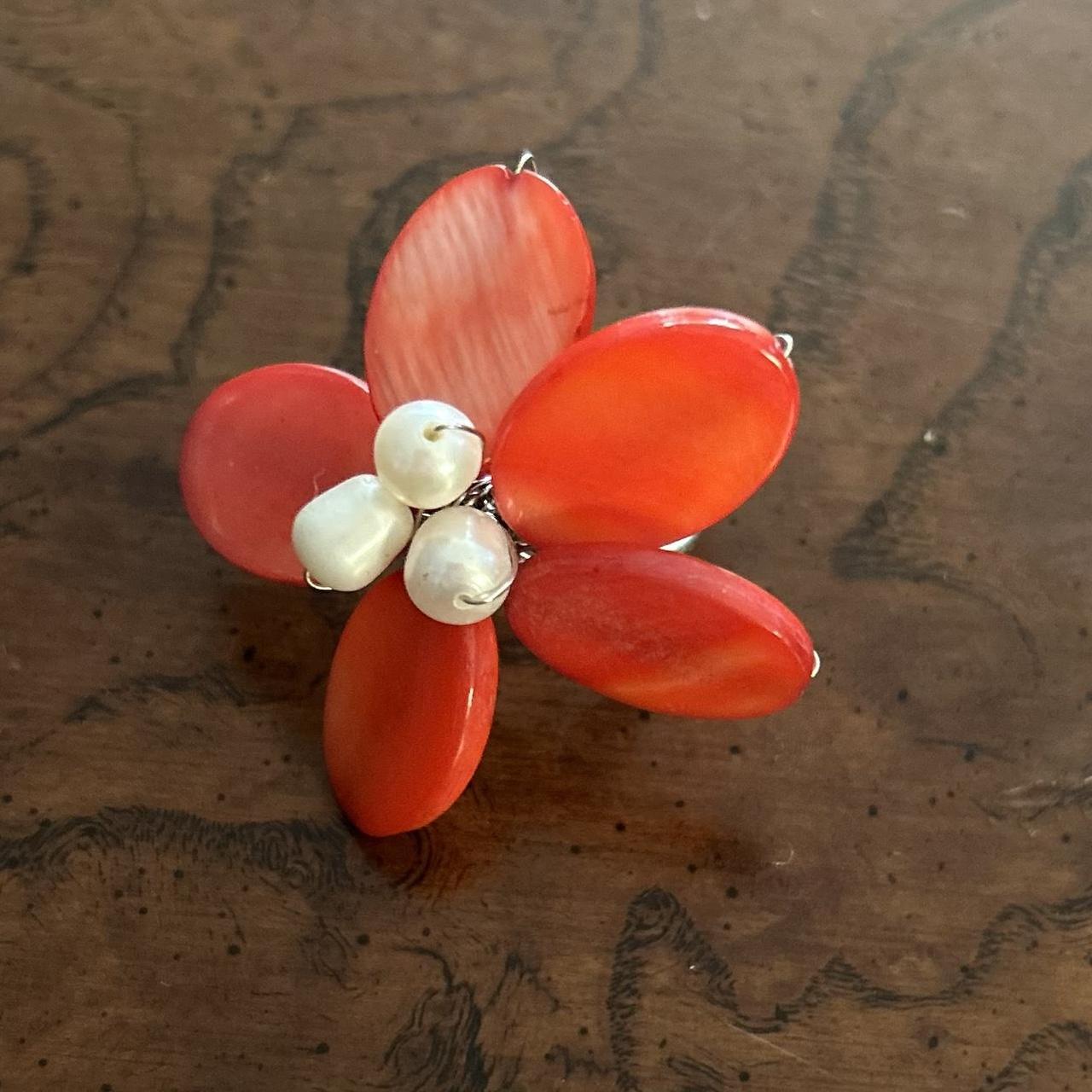 Women's Ring - Red/White – Large Statement Ring •… - image 1