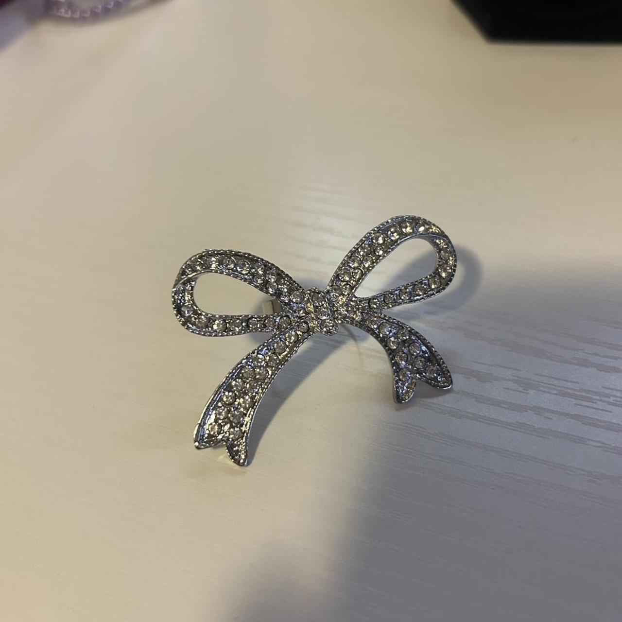 Women's Ring - Silver – Adjustable silver bow rin… - image 1