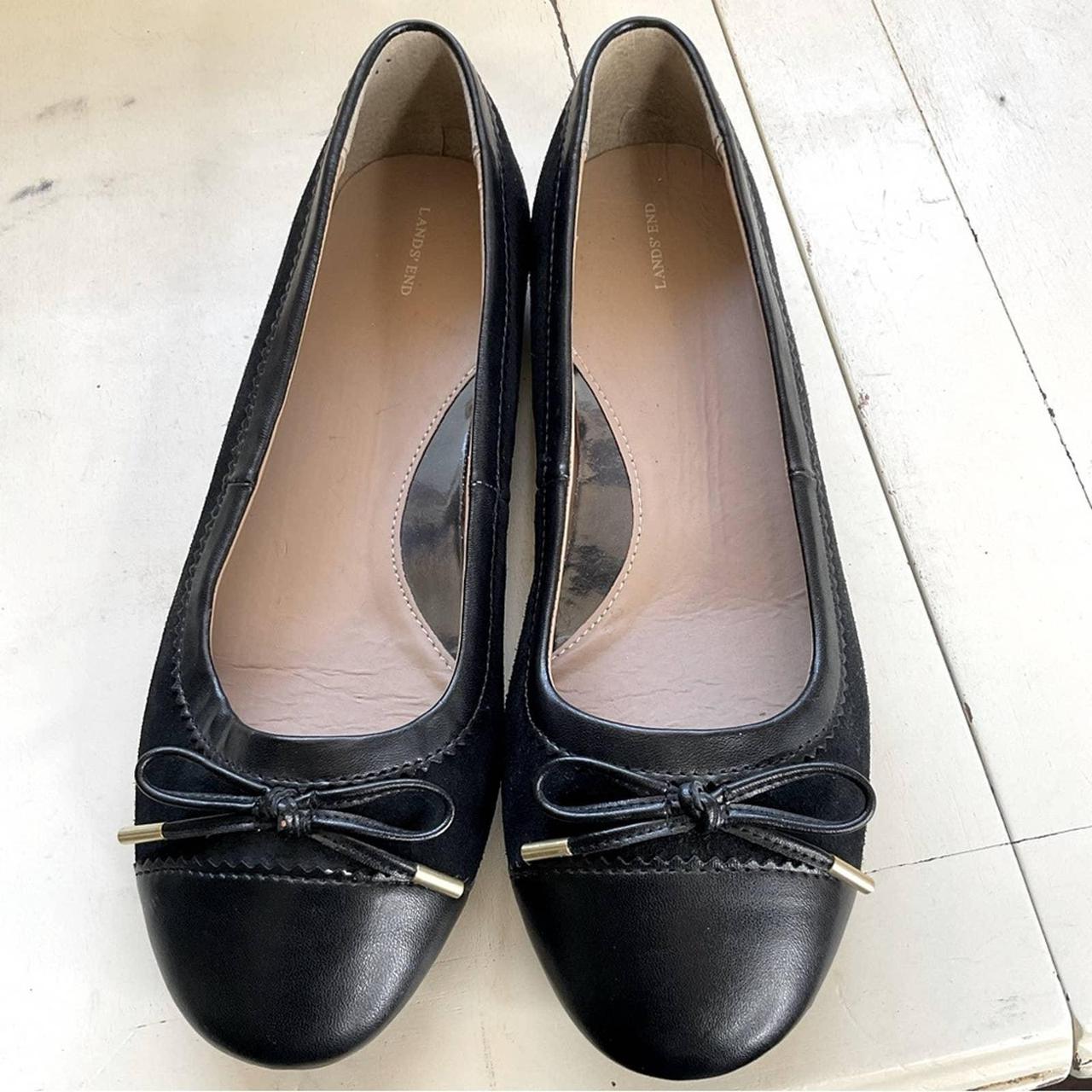 Lands' End Women's Black Ballet-shoes | Depop