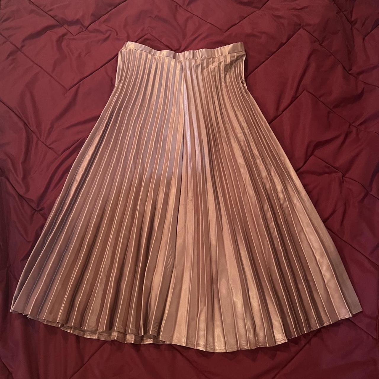 Rose gold shop pleated skirt zara