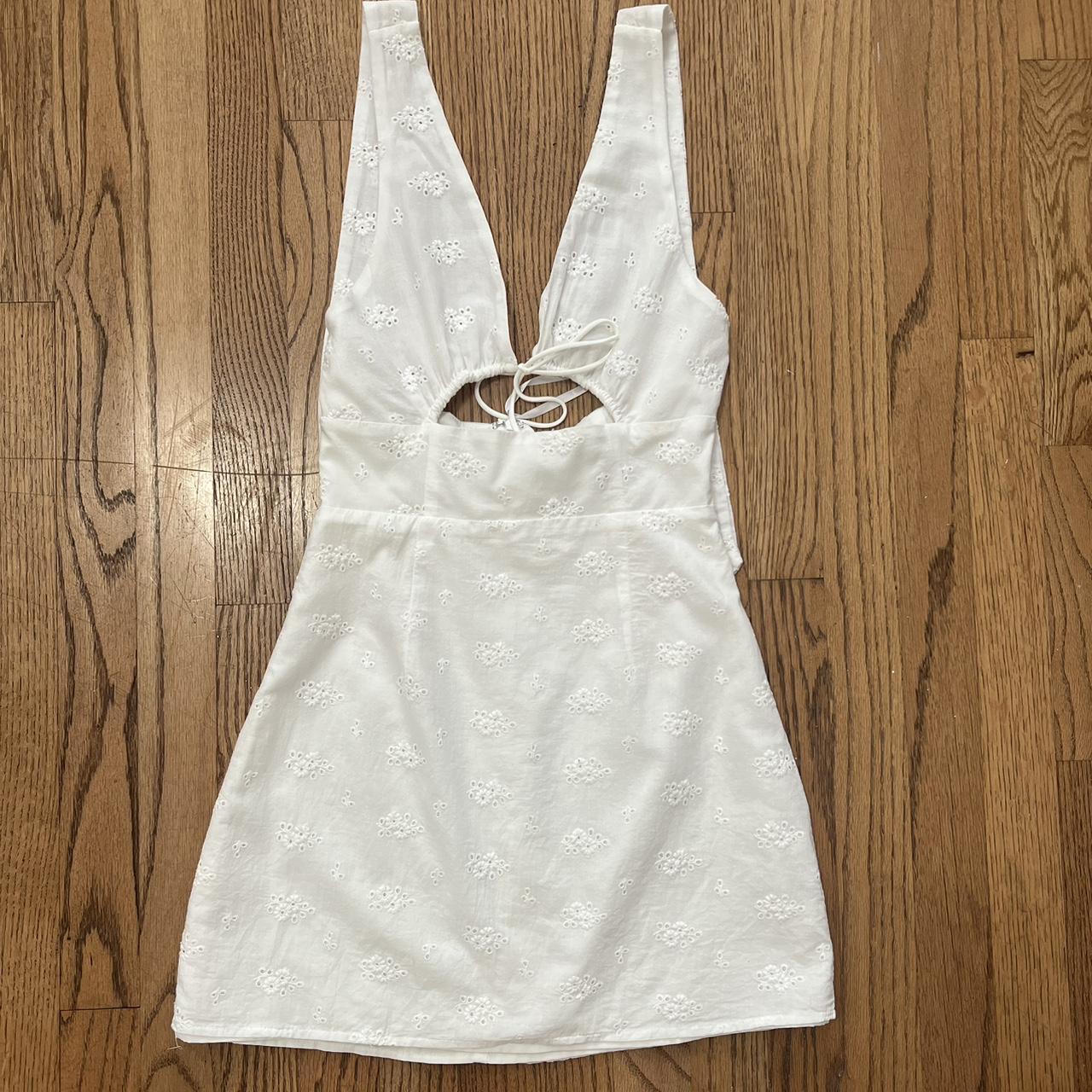 White mini halter dress. Worn once and in excellent... - Depop