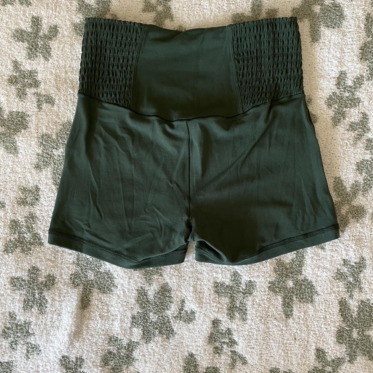 Aerie spandex shorts Small pockets Dark green Size... - Depop