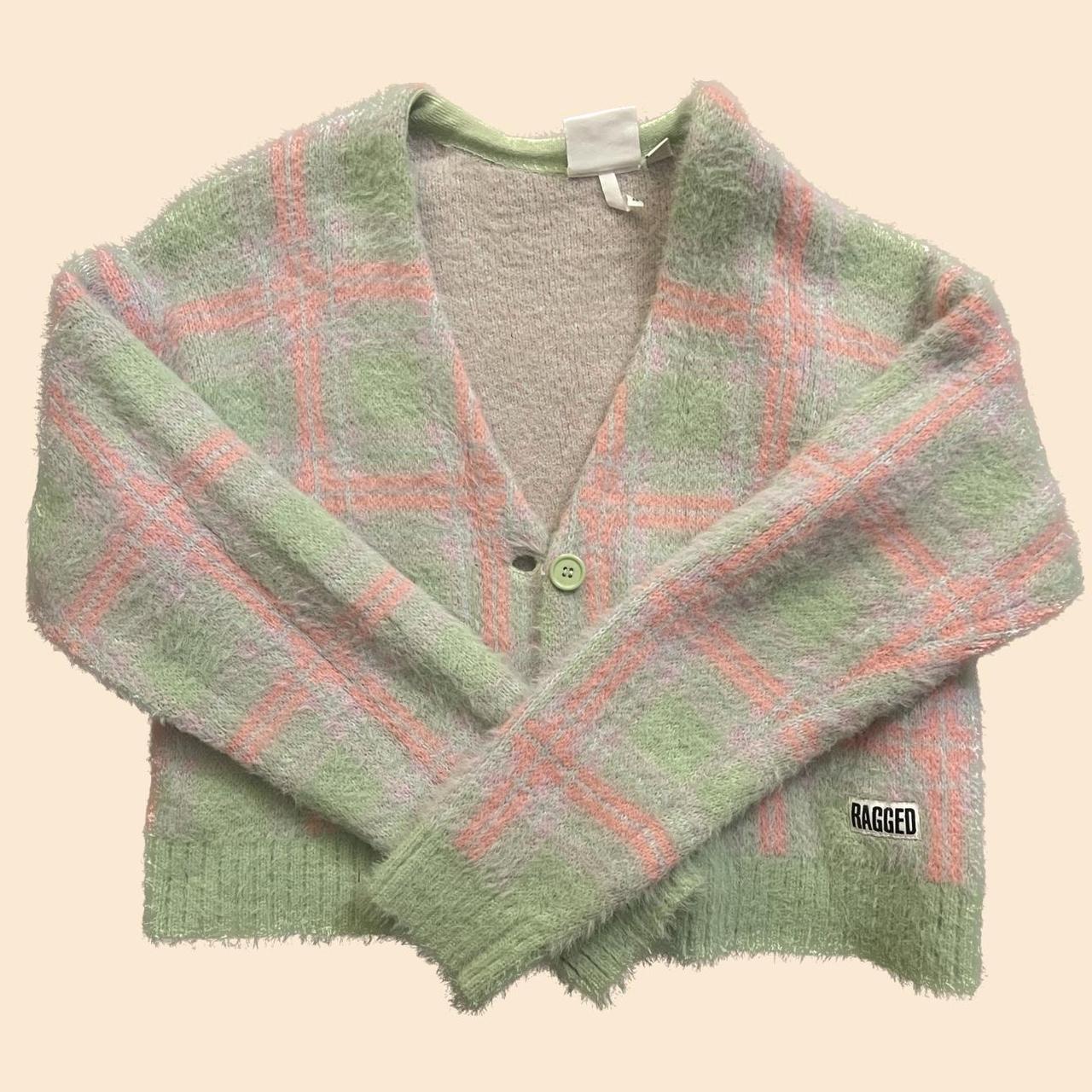 The Ragged Priest Women's Pink and Green Cardigan