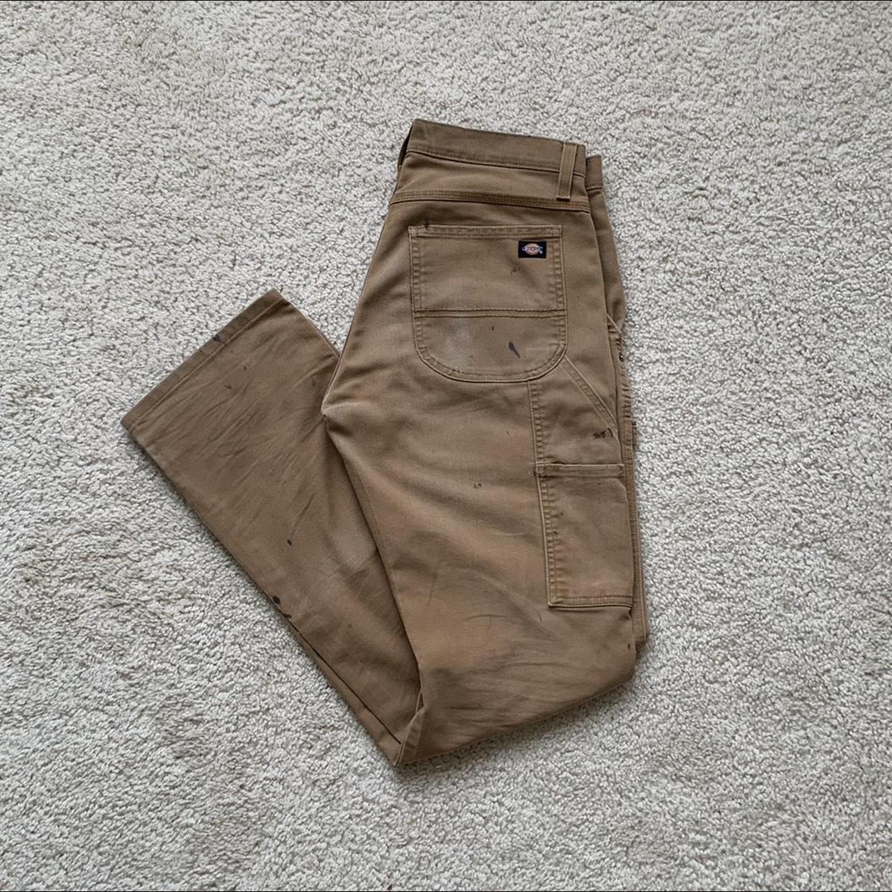 tan dickies flex pants -ripped tag, 32 inseam, 16... - Depop