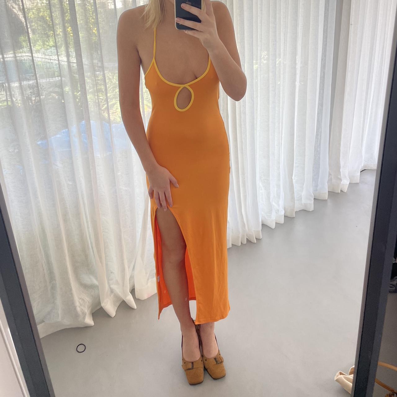 maxi orange plus size dress
