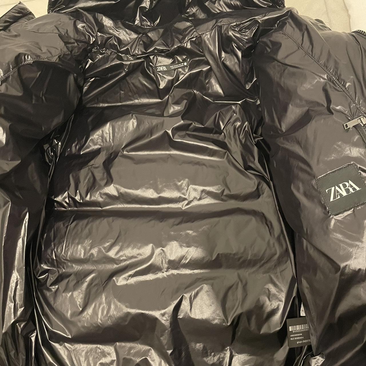 Zara mens shiny puffer jacket, worn once just to try... - Depop