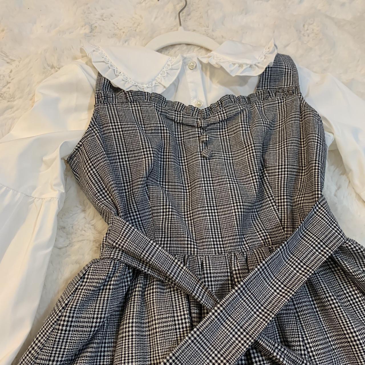 Ank Rouge grey check JSK Dress Super cute and... - Depop