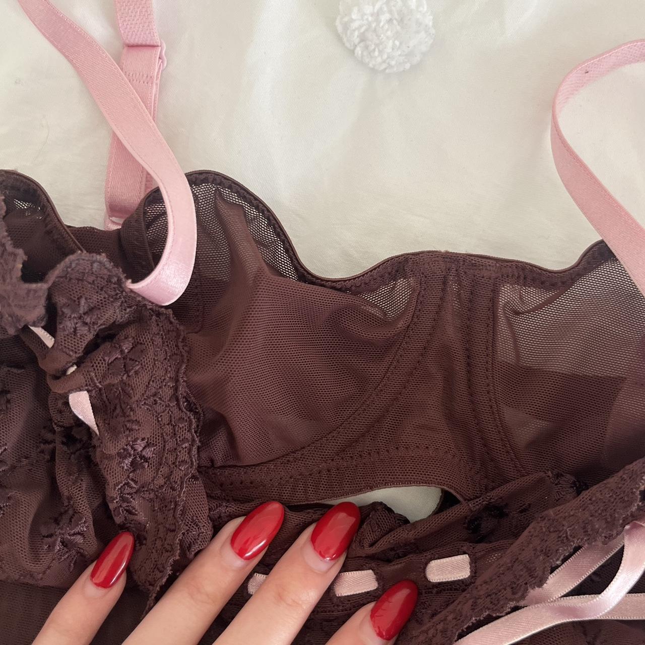 Women's Brown and Pink Vestundershirts Depop