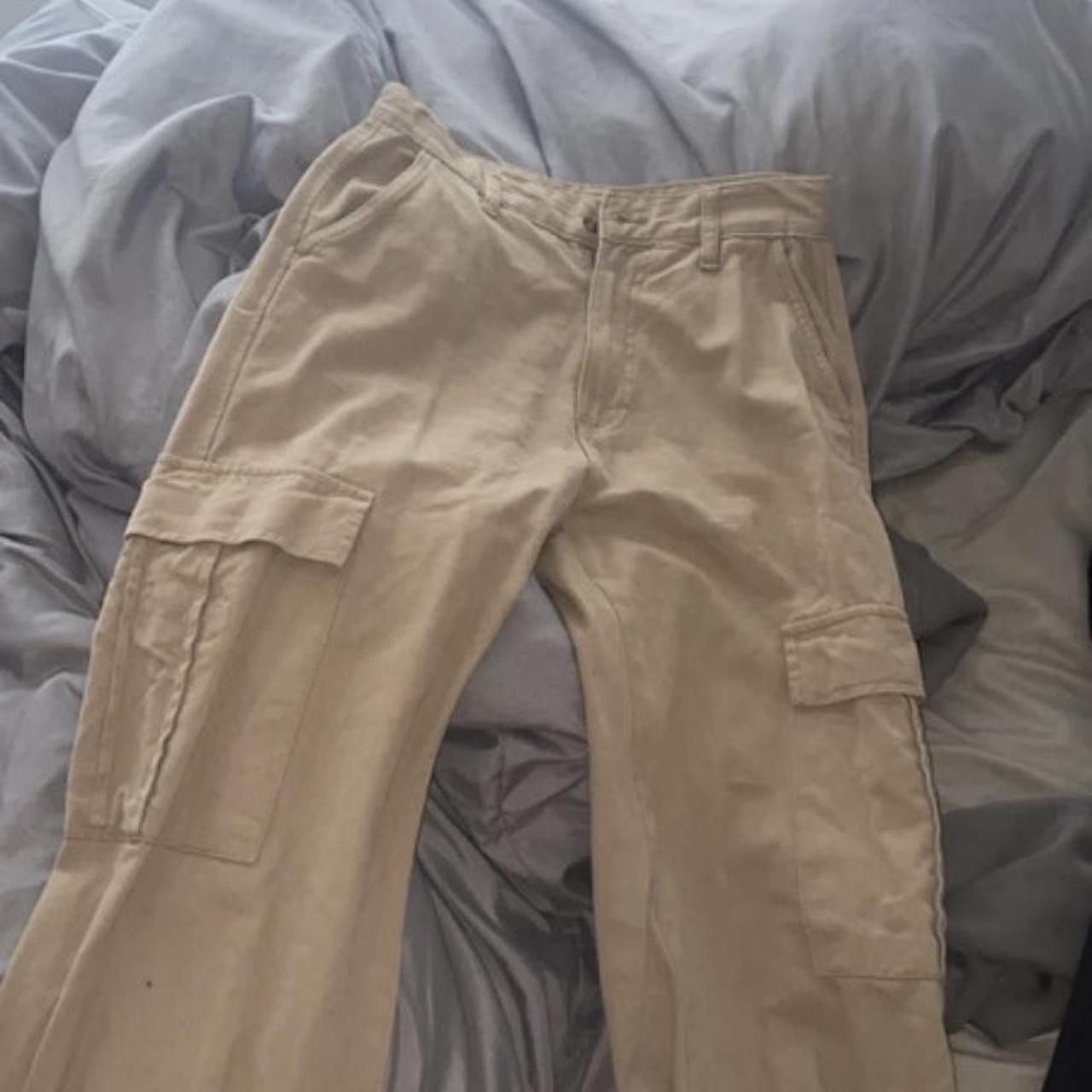 Stradivarius cargos Beige/ sand colour Worn once... Depop