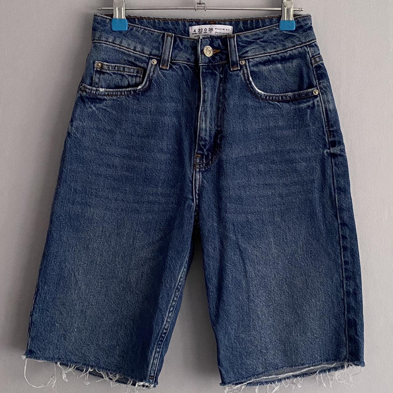 Primark long denim shorts, raw hem Size ~ uk 4 - Depop