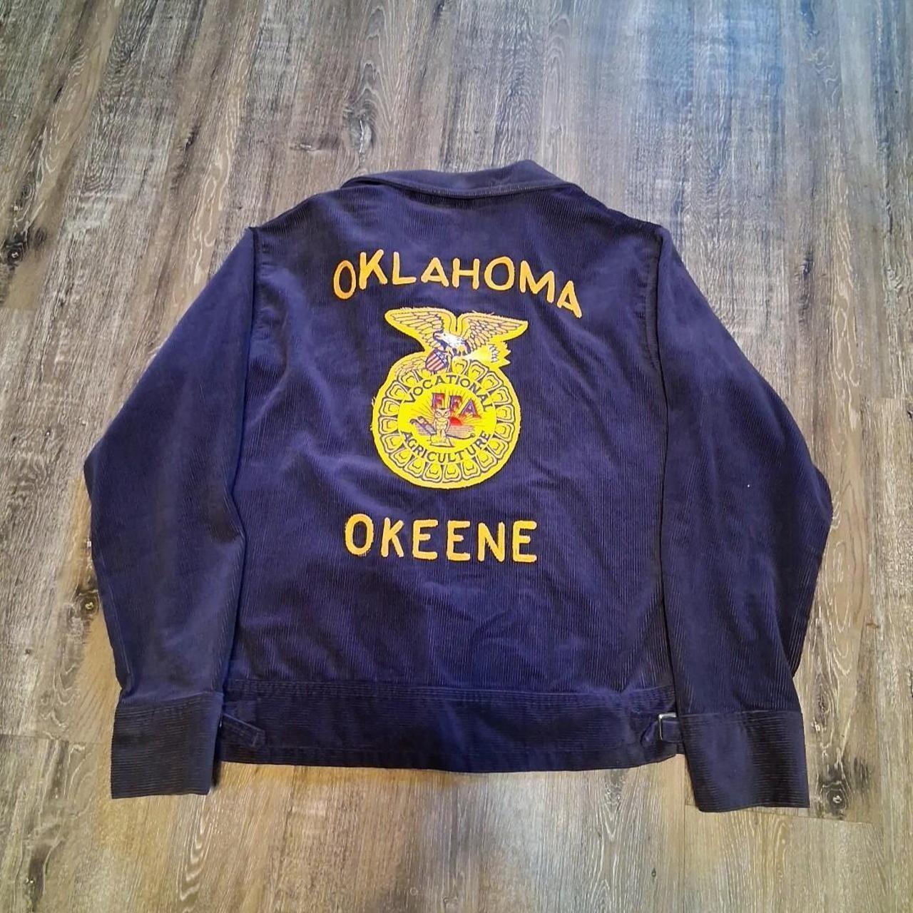 Vintage 1970s FFA Corduroy Blue Jacket Size 38 Talon | Depop