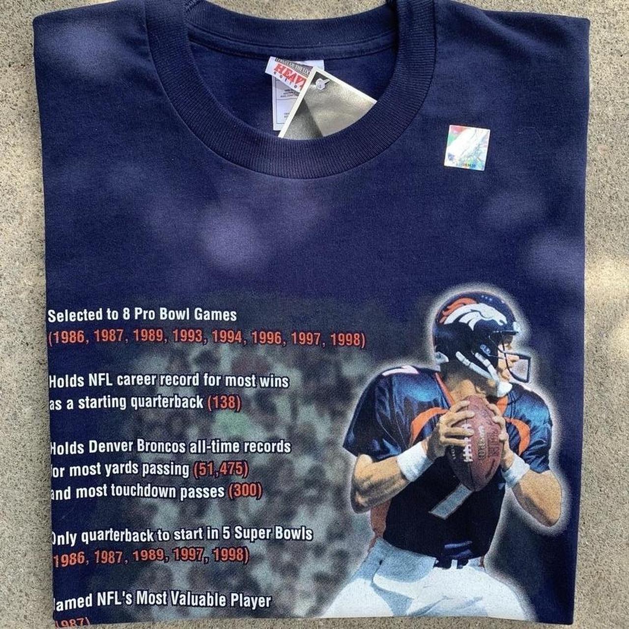 Vintage 90s John Elway Denver Broncos Pro Player T-shirt Size 