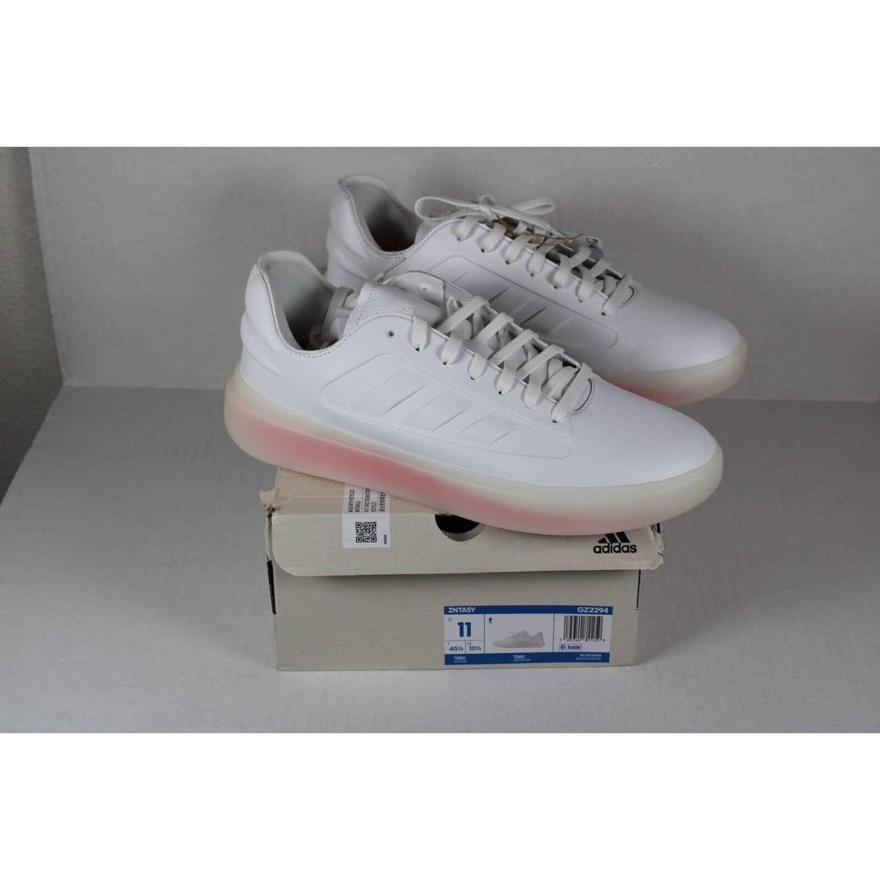 Adidas white clearance pink trainers