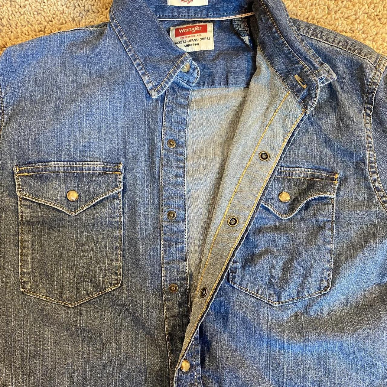 Wrangler Men's Blue Shirt | Depop