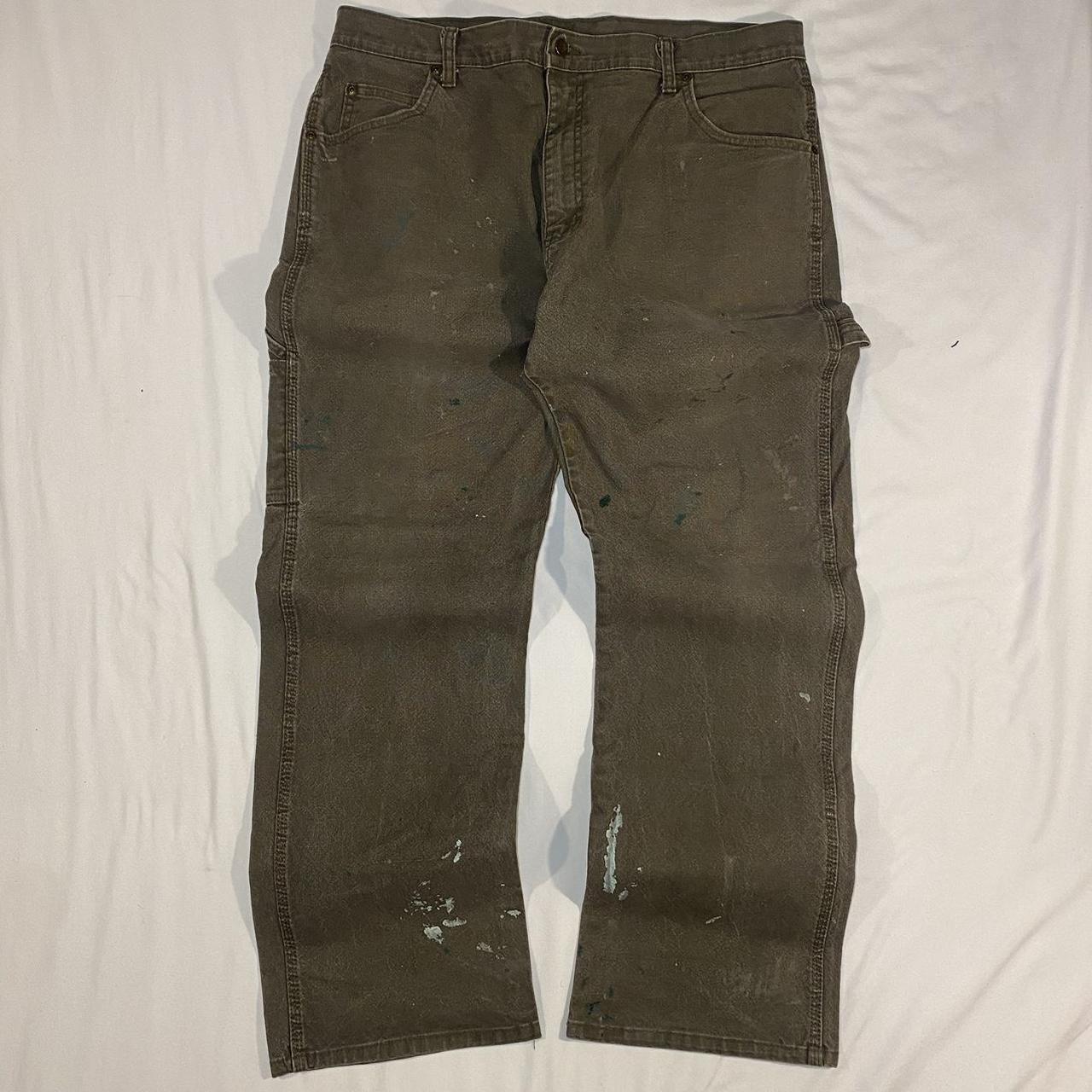 Dickies Paint Splatter Carpenter Pants Military... Depop