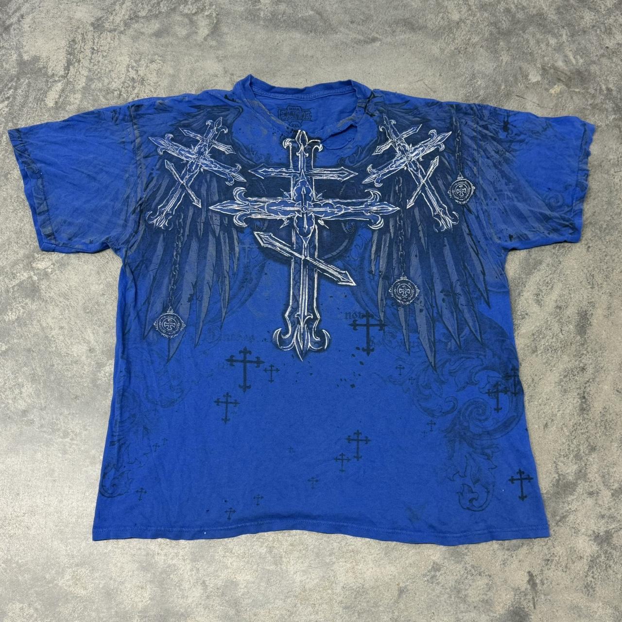 Y2k grunge MMA Elite Cybergoth tee XL (tagged 2XL;... - Depop