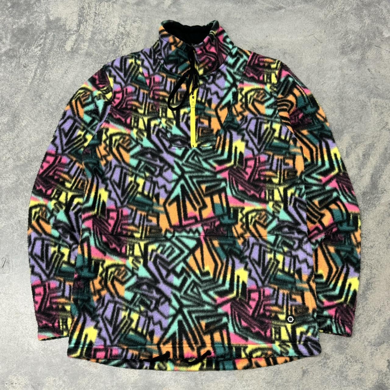 Y2k Empyre Colorful Aztec Pattern Quarter zip... - Depop