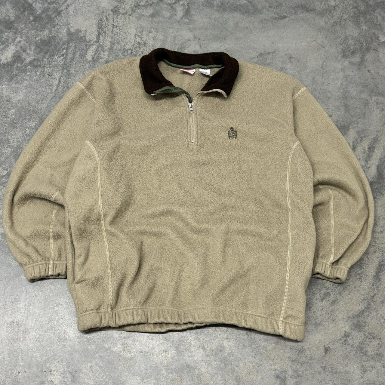 Y2k Earth tone Bugle Boy Quarter Zip Fleece... Depop