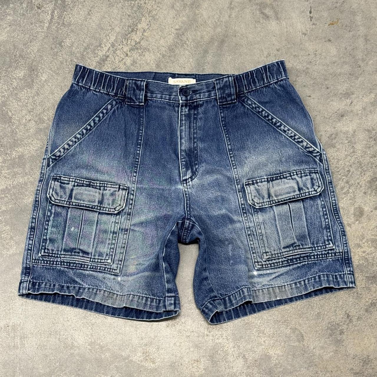 Y2k Savane Above Knee Cargo Jorts 34... - Depop