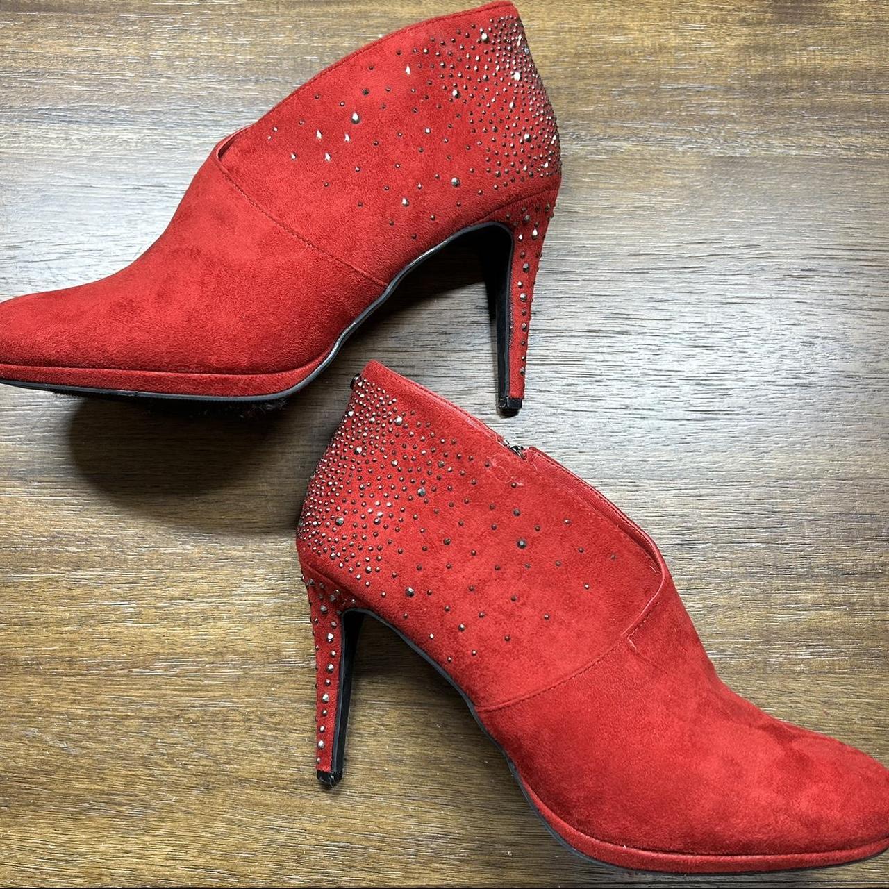 red ankle boots size 10